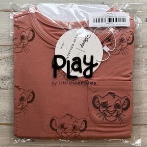Little Sleepies PLAY by LS Disney Simba brown pocket T shirt size 6 years NEW